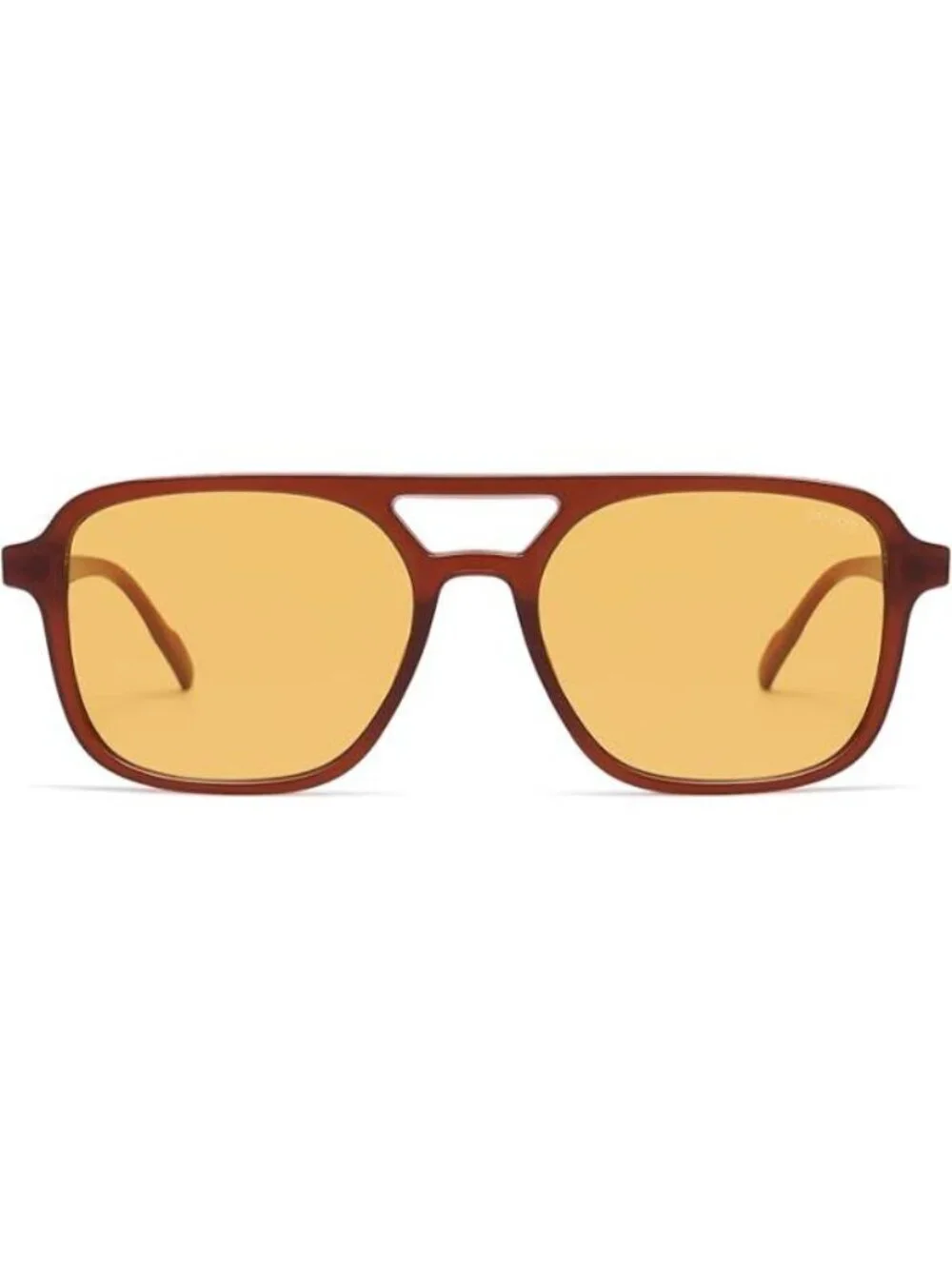 SOJOS Women Aviator Sunglasses Rectangle Sun Glasses Brown Frame Yellow Lens